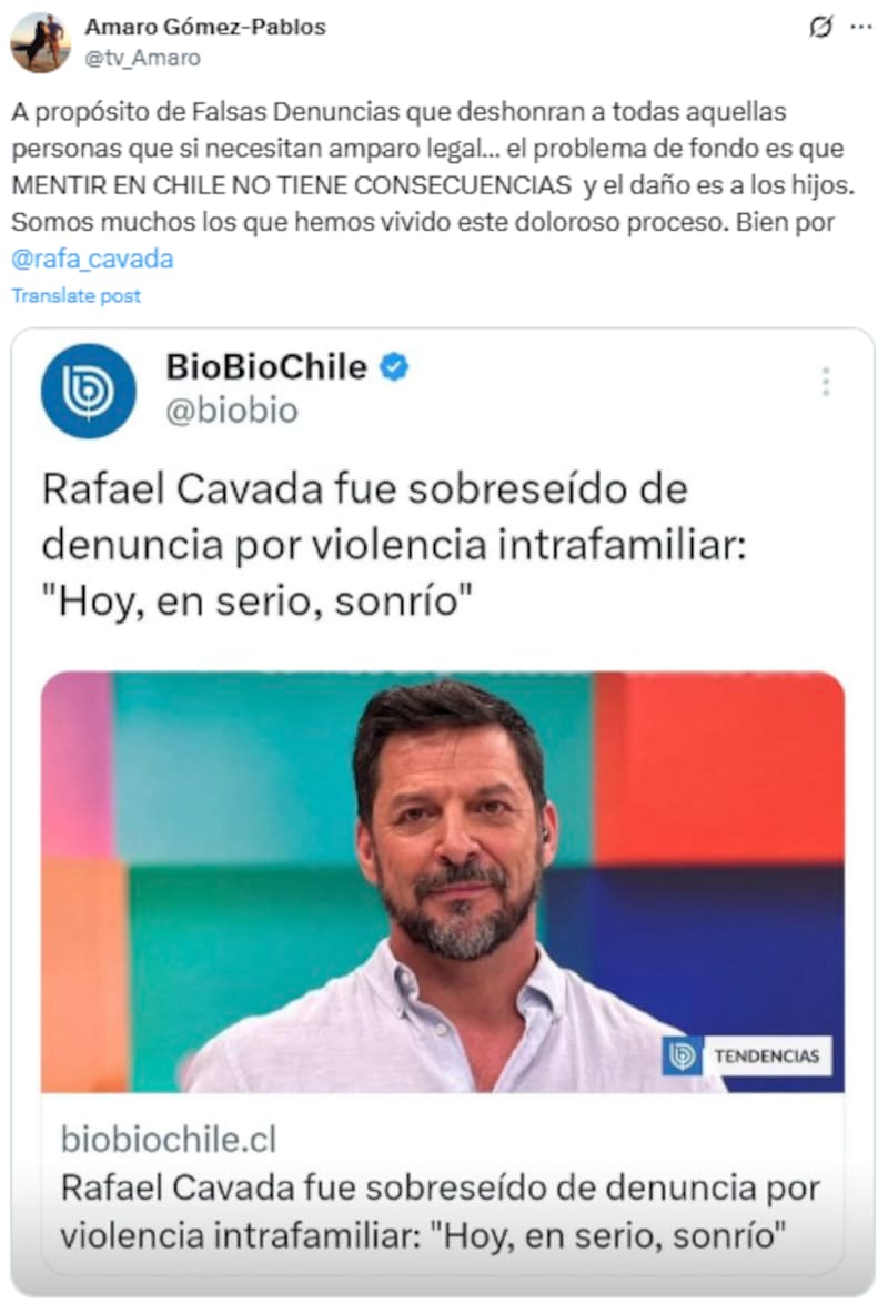 El mensaje fue una respuesta a la cobertura del medio BioBioChile.