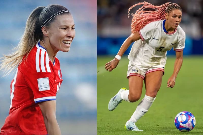 Chile visita a Estados Unidos en California. Yanara Aedo y Trinity Rodman, estrellas que estarán en este compromiso.