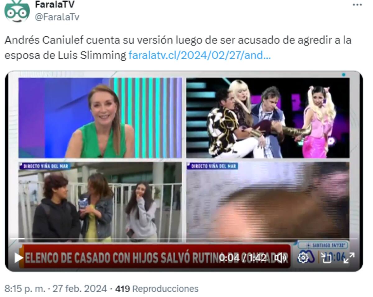 Andrés Caniulef es acusado de agredir a la esposa de Luis Slimming.