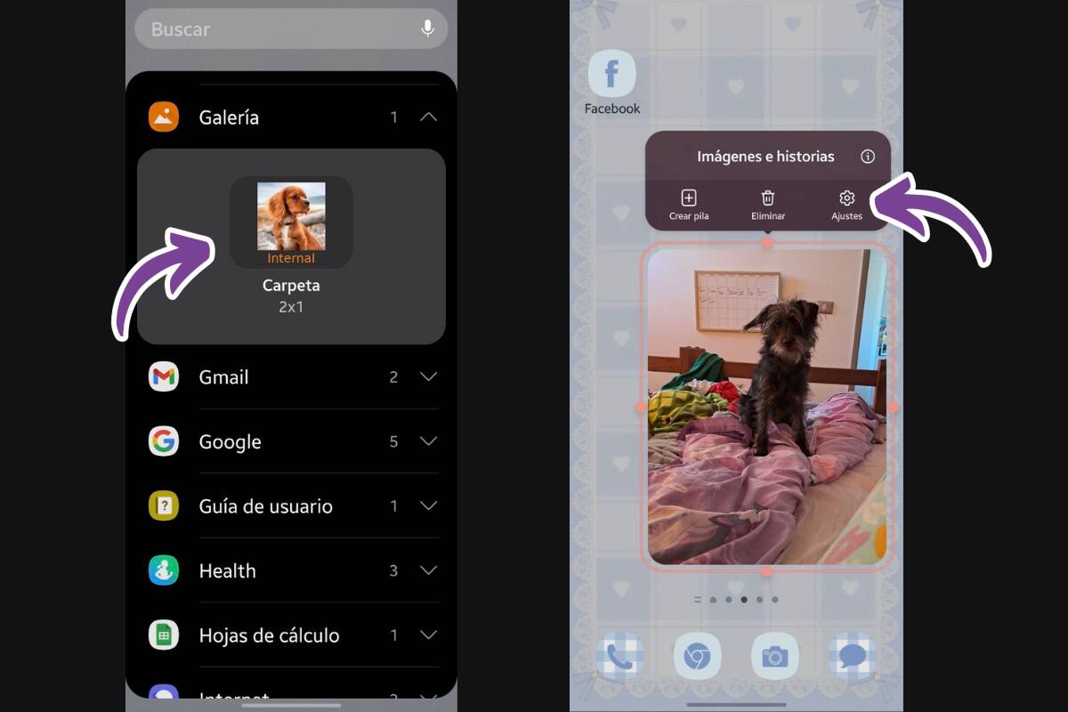 Podrás elegir si poner una carpeta o imágenes específicas que vayan cambiando.