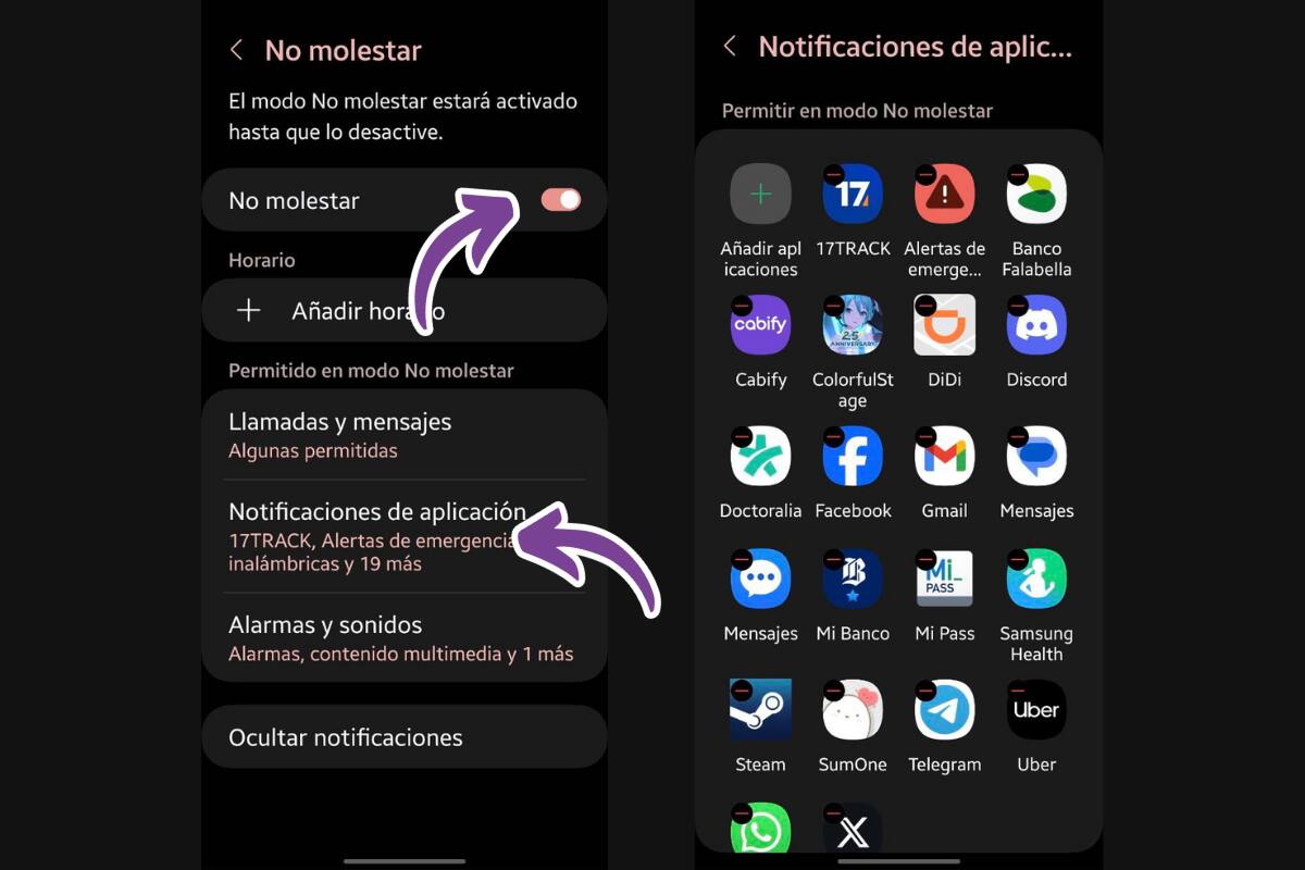 Podrás elegir qué llamadas, mensajes, notificaciones, alarmas y sonidos se escucharán en tu teléfono Android.