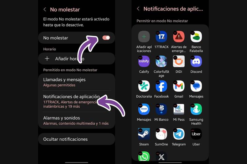 Podrás elegir qué llamadas, mensajes, notificaciones, alarmas y sonidos se escucharán en tu teléfono Android.