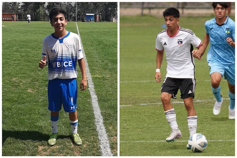 Ángel Díaz en las juveniles de Universidad Católica y Colo Colo.