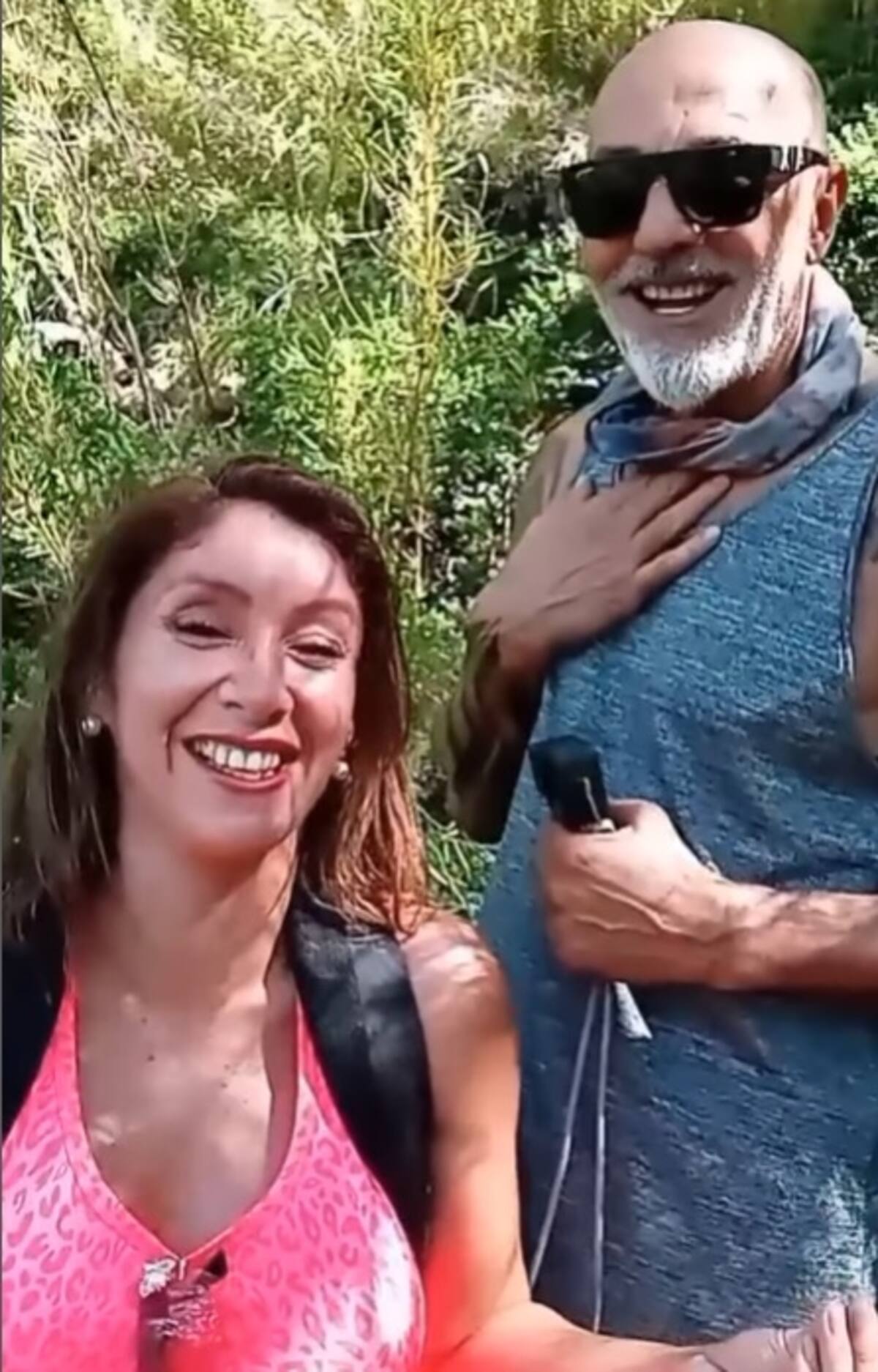 Angélica Sepúlveda llevó a hacer trekking a su pareja. Créditos: Instagram