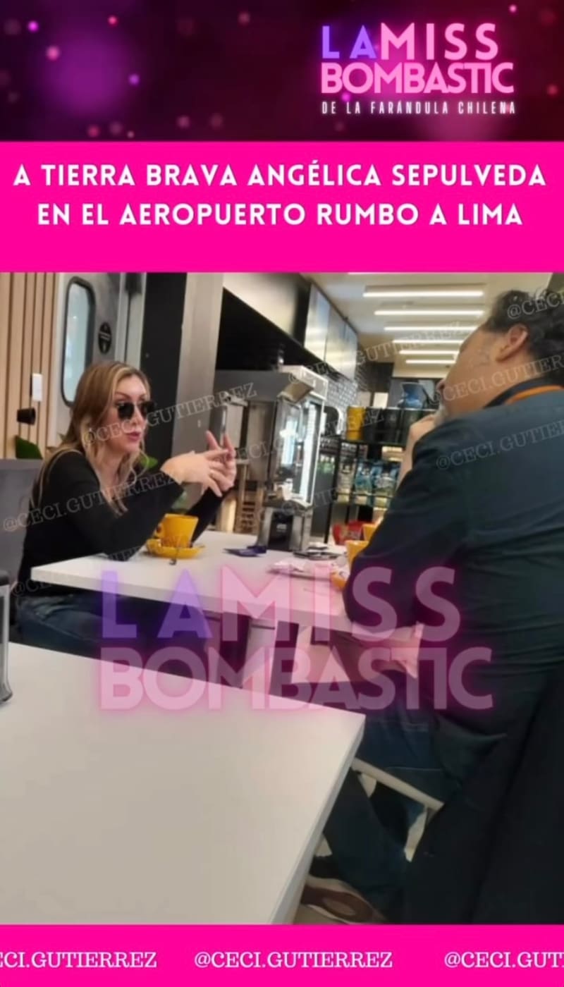 Angélica Sepúlveda vista en aeropuerto rumbo a Lima. Foto: Instagram.