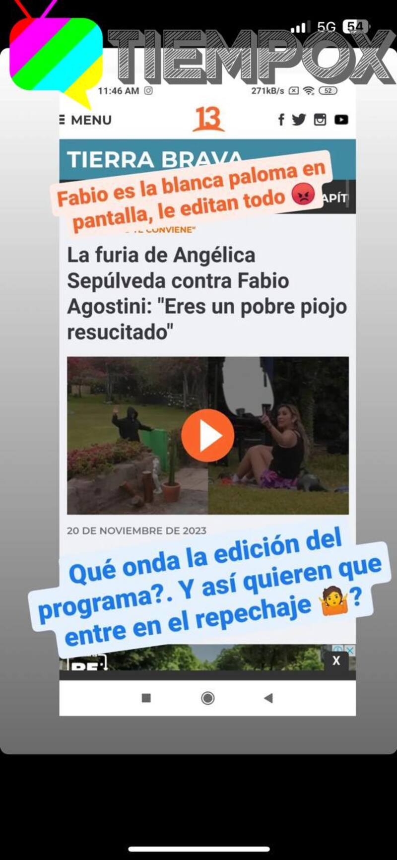con todo contra Canal 13 por Tierra Brava