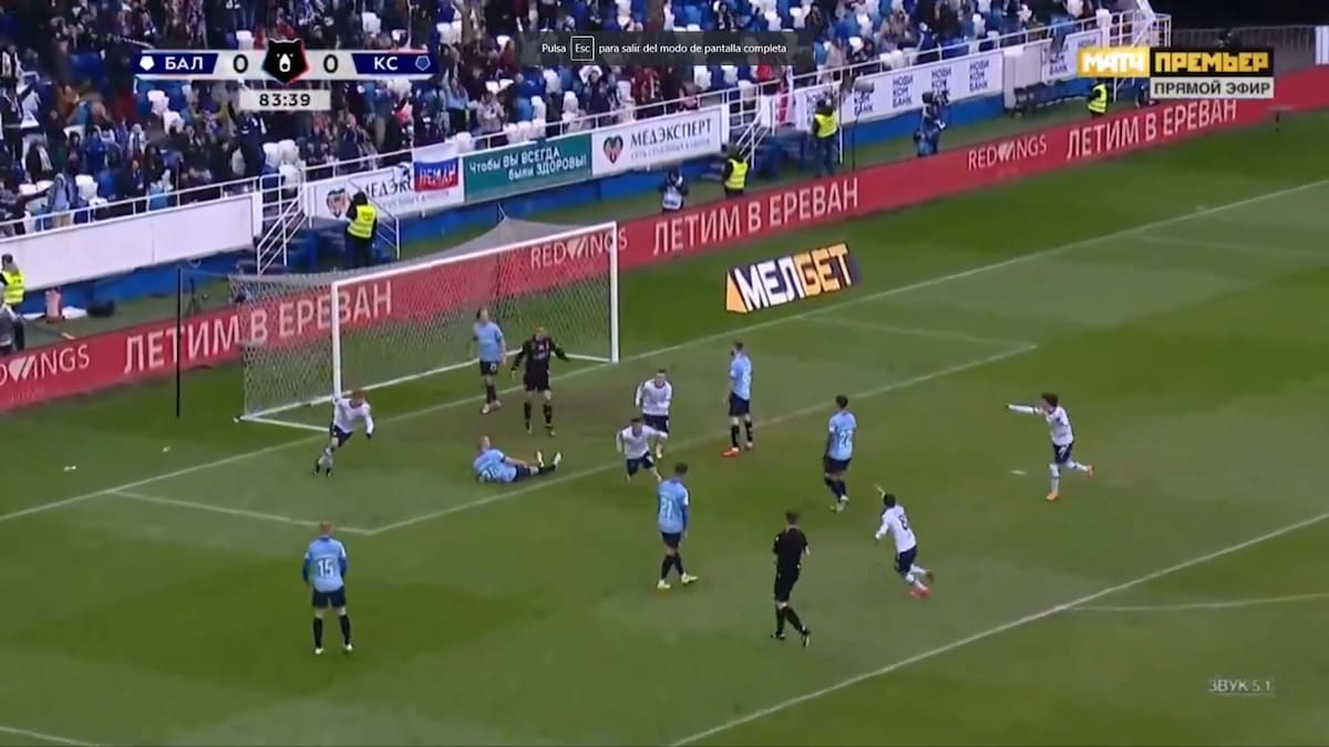 anotó el 1-0 transitorio del Baltika ante el Krylia Sovétov.