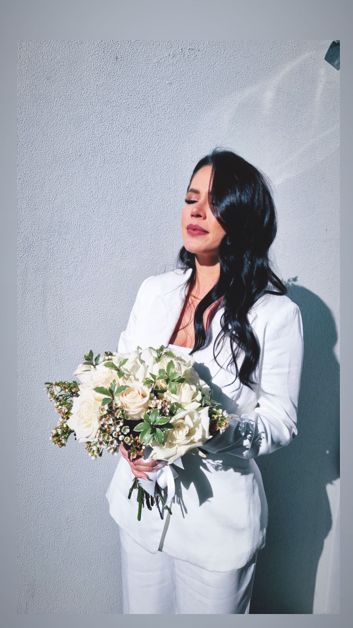 Angie Alvarado y su traje de novia