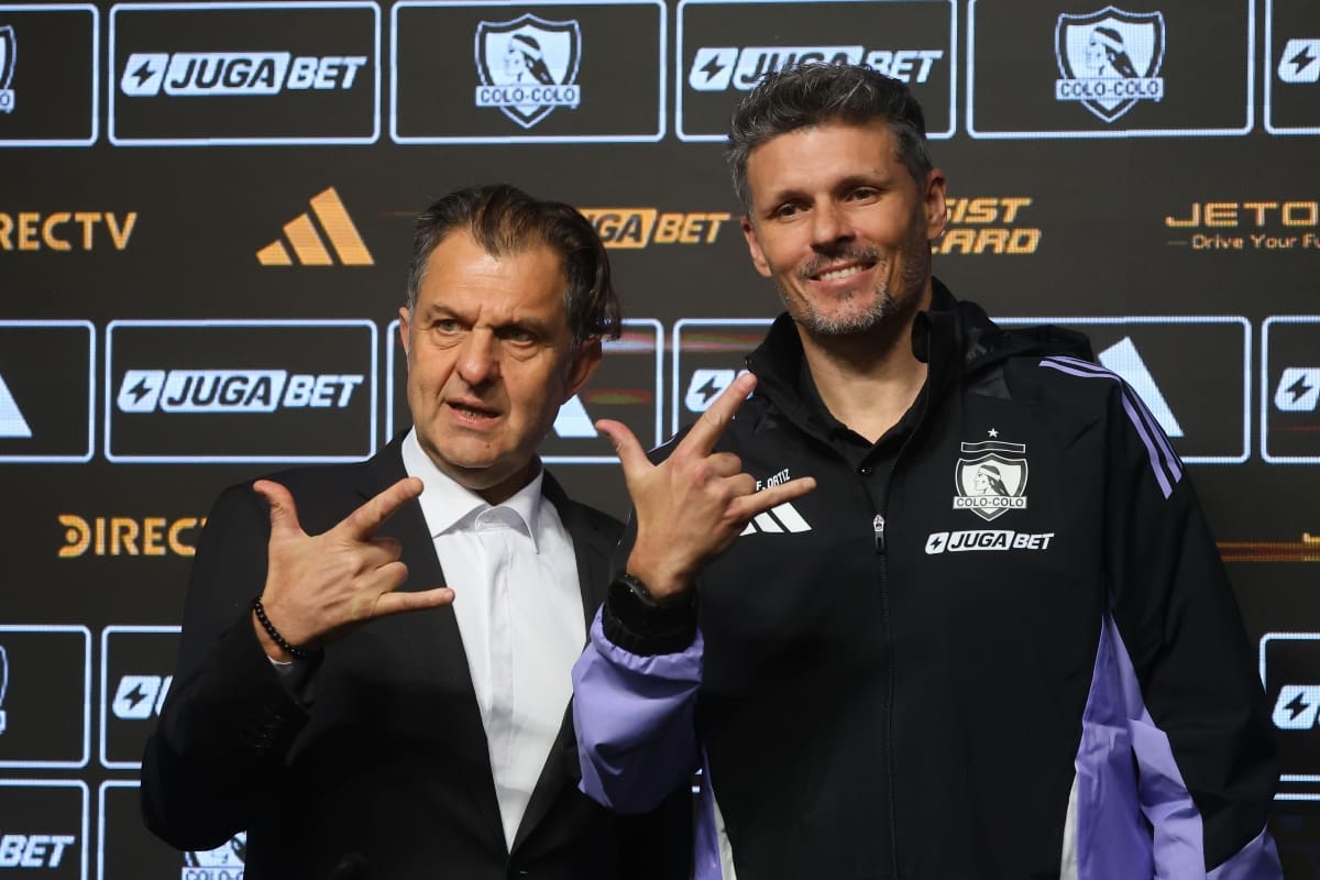 El presidente está feliz con el DT de Colo Colo. Foto: Agencia Aton.