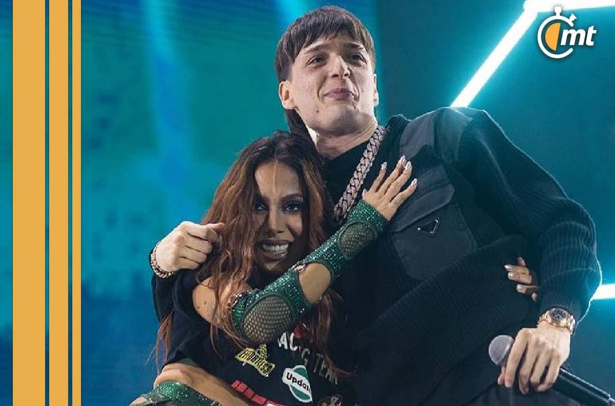 Con beso incluido: Peso Pluma sorprendió a Anitta en su cumpleaños
