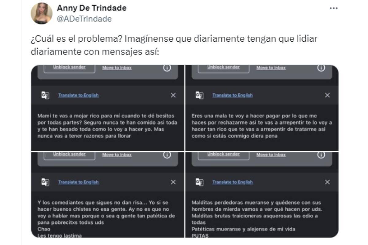 Correos que recibió Anny De Trindade.