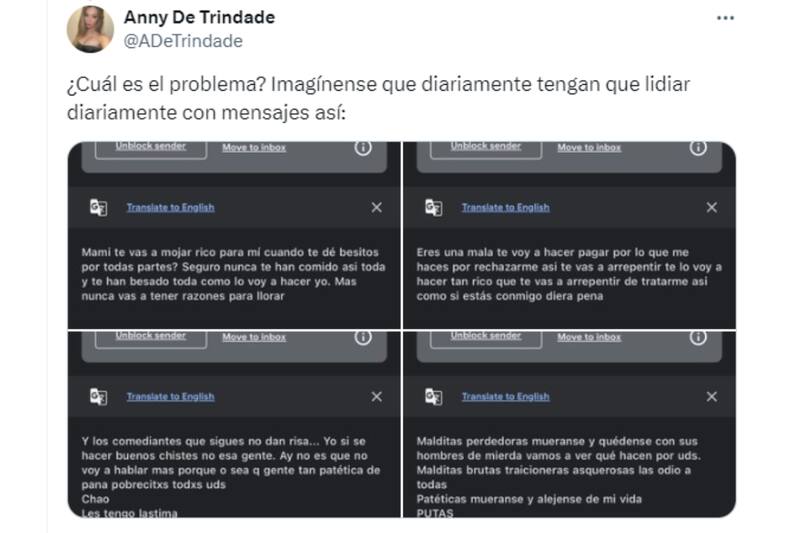 Correos que recibió Anny De Trindade.
