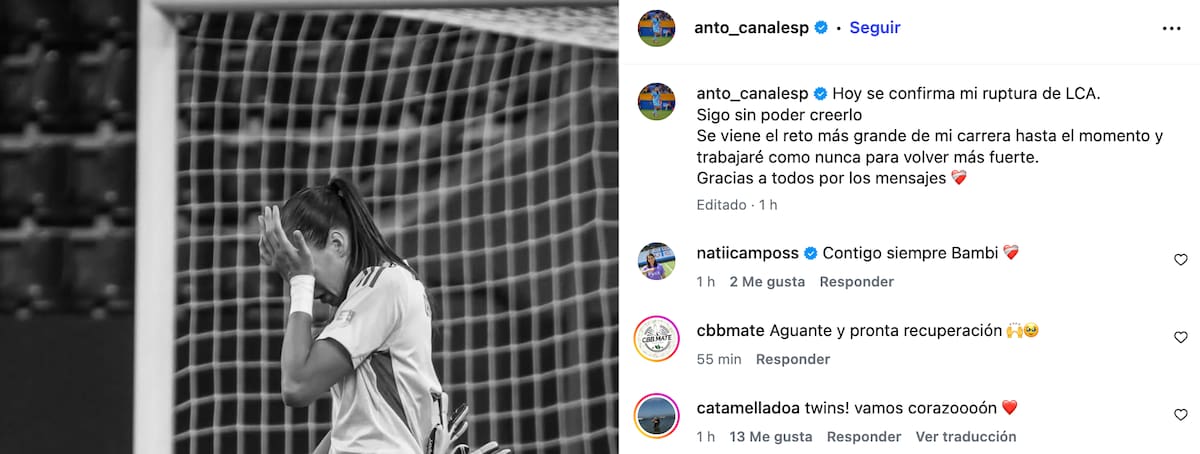 La portera chilena y una dura lesión.