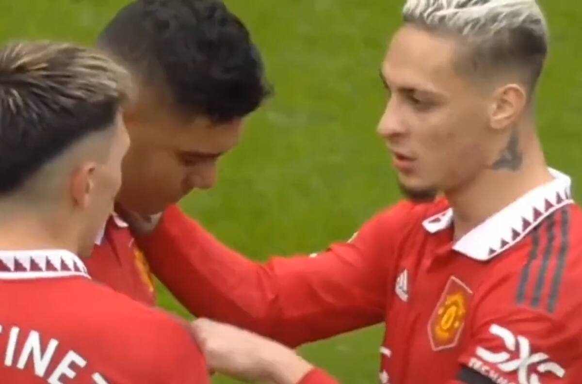 VIDEO | Quedó en ridículo: Antony le prometió ganar el partido a Casemiro pero DT del Manchester United lo sacó