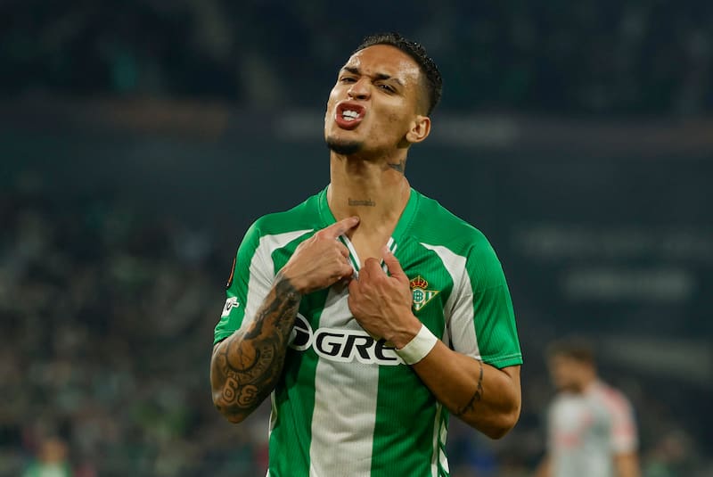 El delantero marcó el segundo para Real Betis. Foto: Agencia EFE.