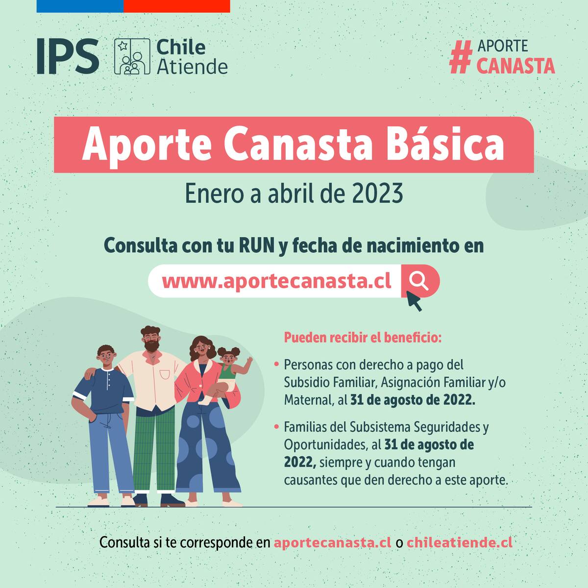 Los últimos pagos del Bono Canasta Básica se realizarán en marzo y abril de 2023. Créditos: Gobierno.