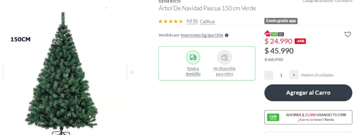 Este es el producto que Falabella tiene con un 64% de descuento.