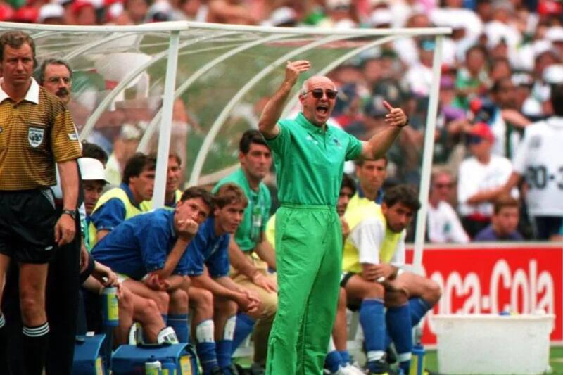 El DT dirigiendo a Italia en la Copa del Mundo de 1994.