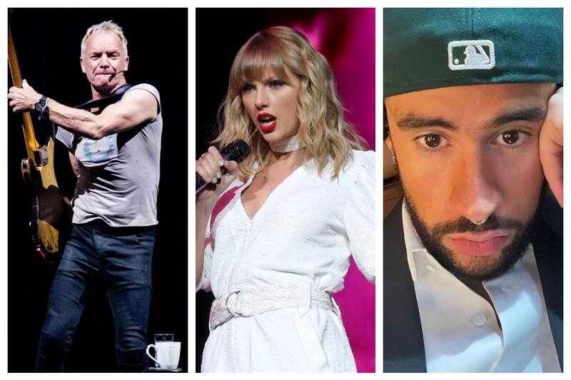 Sting, Taylor Swift y Bad Bunny están dentro del ranking.