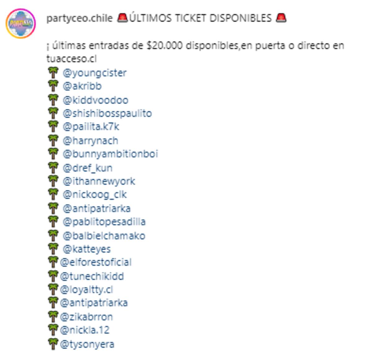 Estos fueron los artistas que participaron el viernes 12 de abril en el evento Party Ceo