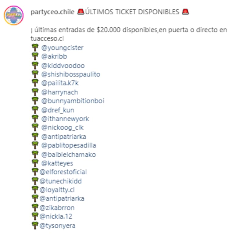 Estos fueron los artistas que participaron el viernes 12 de abril en el evento Party Ceo