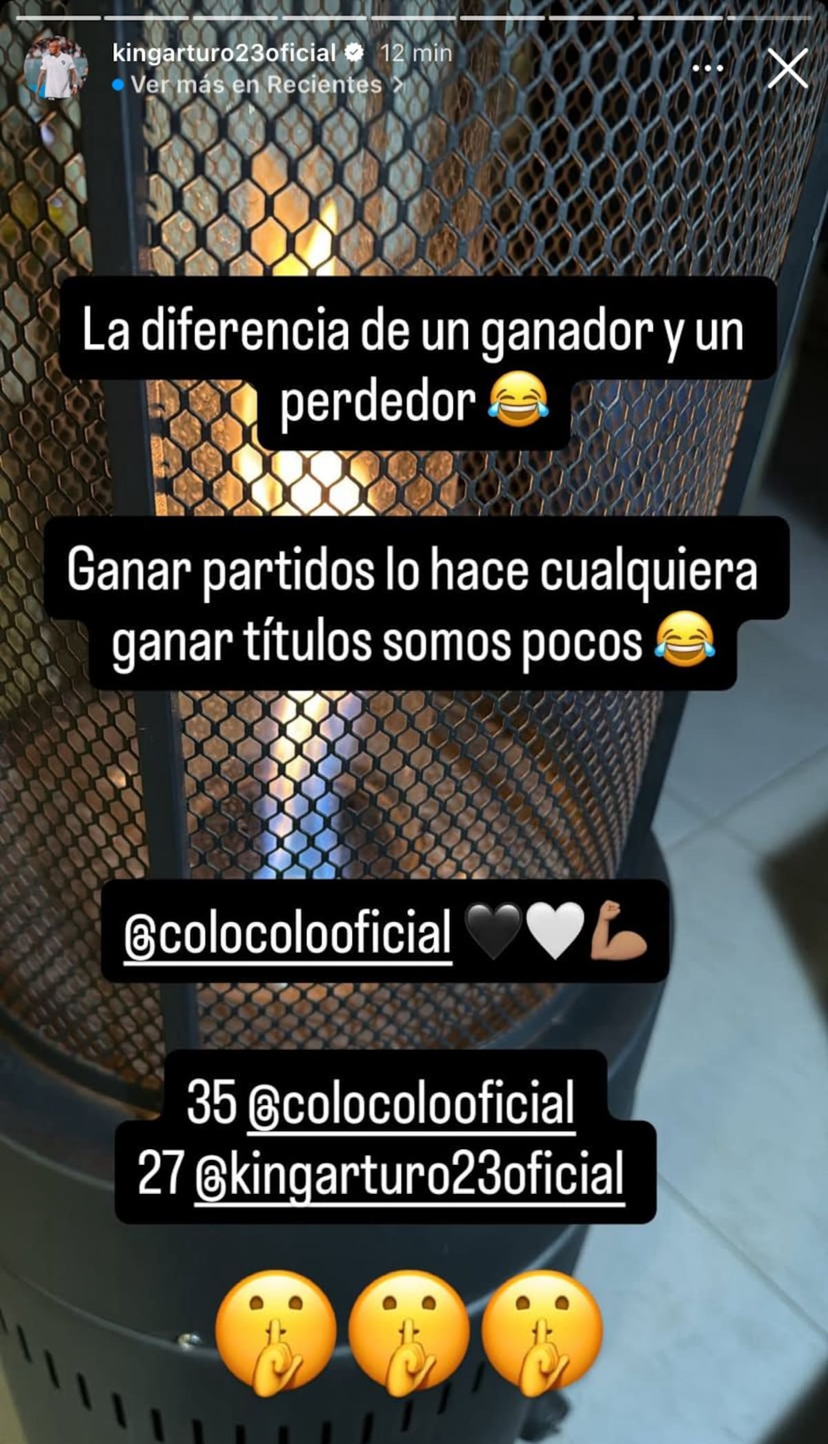 en su historia de Instagram.