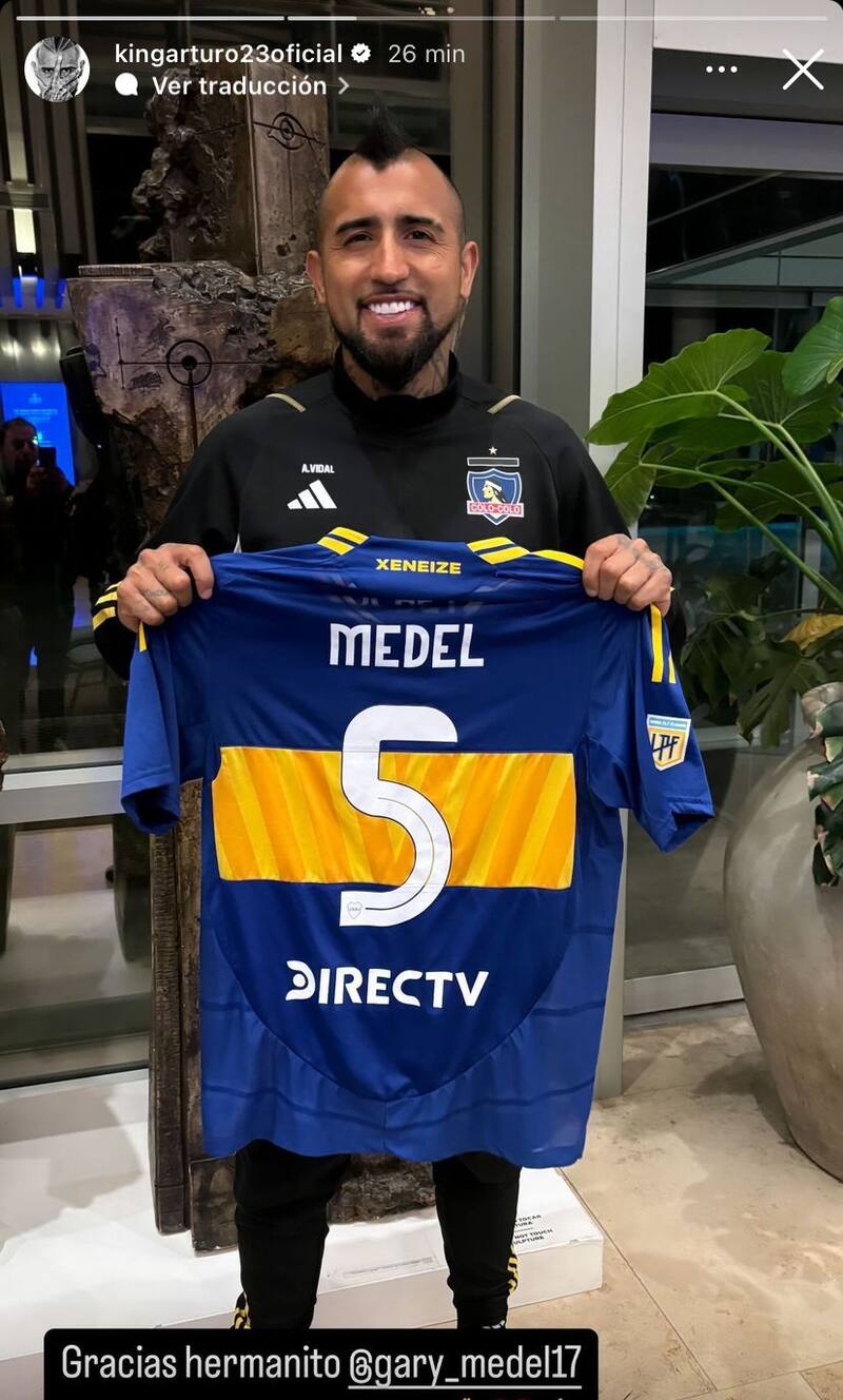 Arturo Vidal, con la camiseta de Boca Juniors. Foto: Instagram Arturo Vidal.
