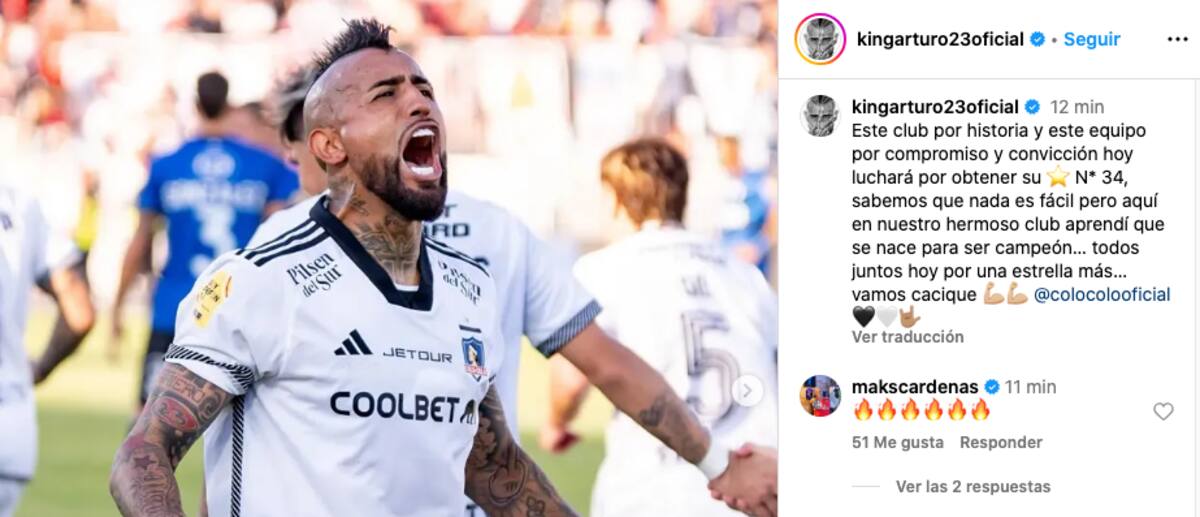 Arturo Vidal escribió un arenga previo al choque con Deportes Iquique.