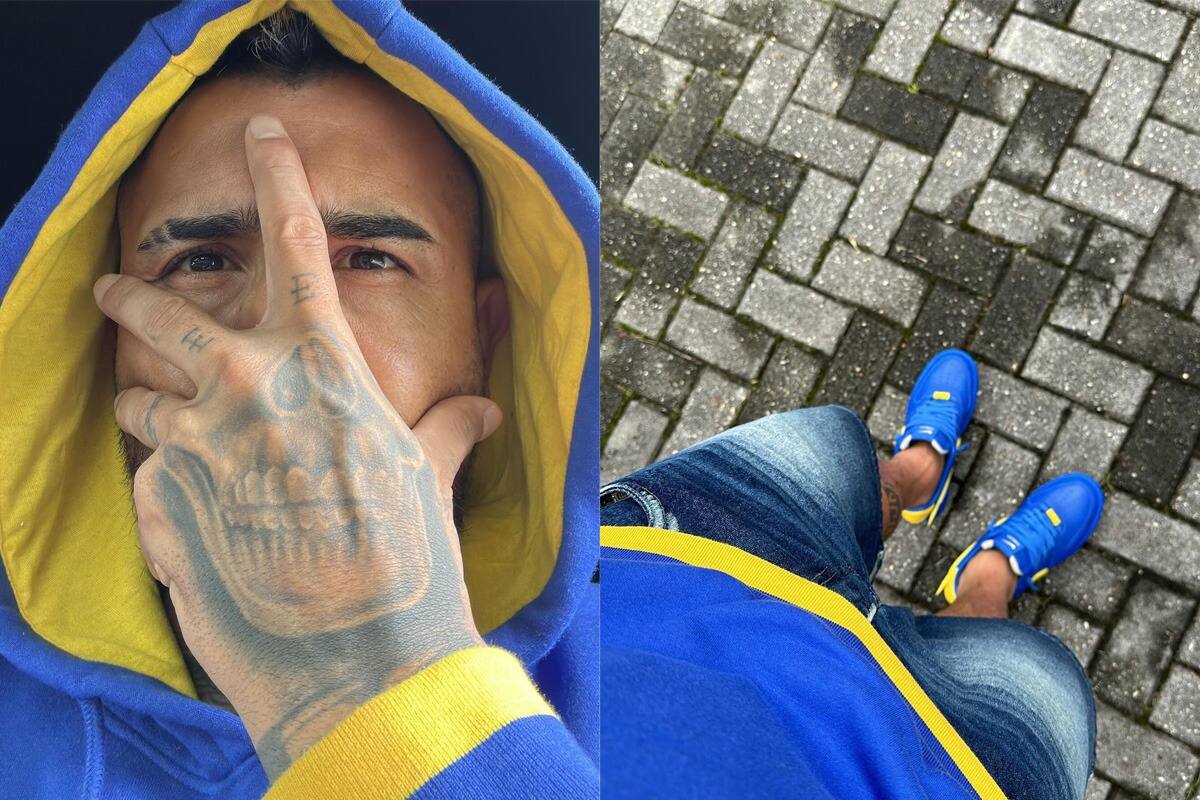 Arturo Vidal con los colores de Boca Juniors.