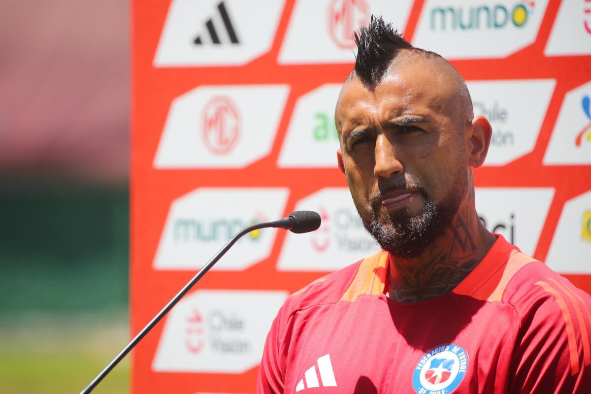 en conferencia de prensa de la Selección Chilena. Foto: Aton.