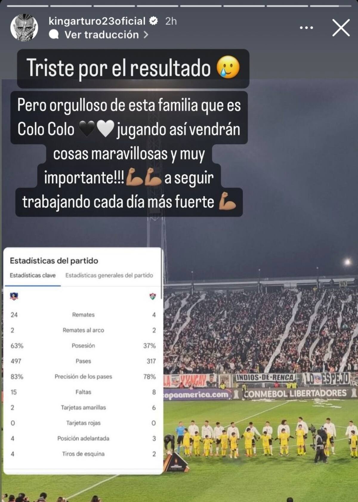 La historia de Arturo Vidal tras la derrota de Colo Colo por Copa Libertadores.