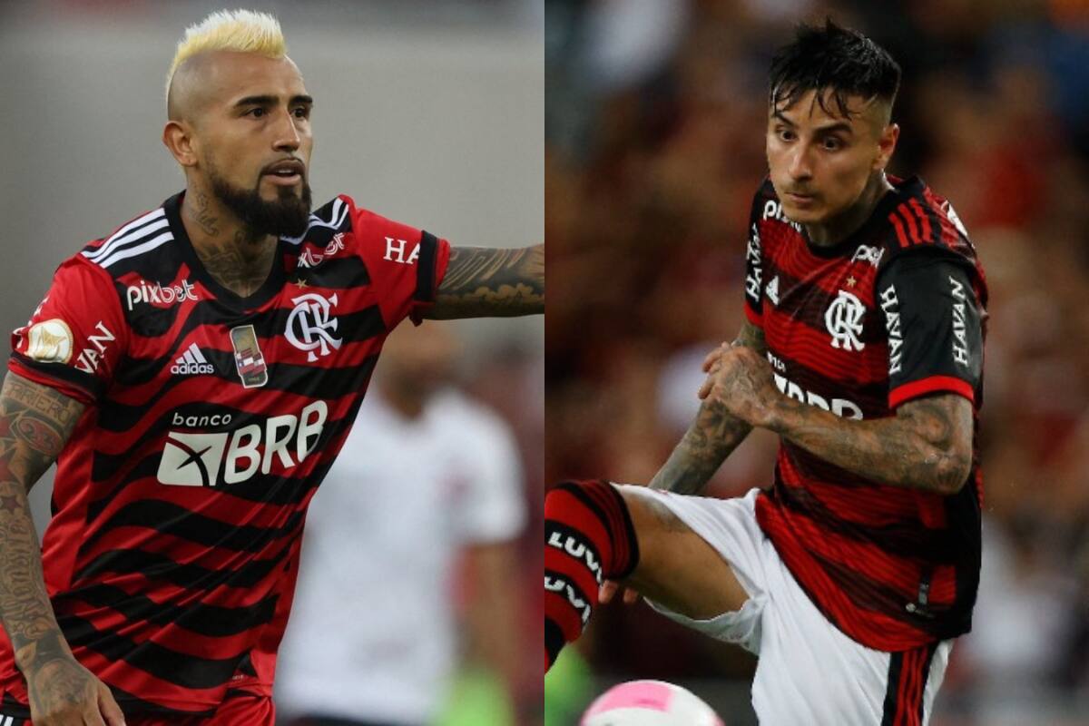 Los seleccionados chilenos luchan por un puesto titular en Flamengo.