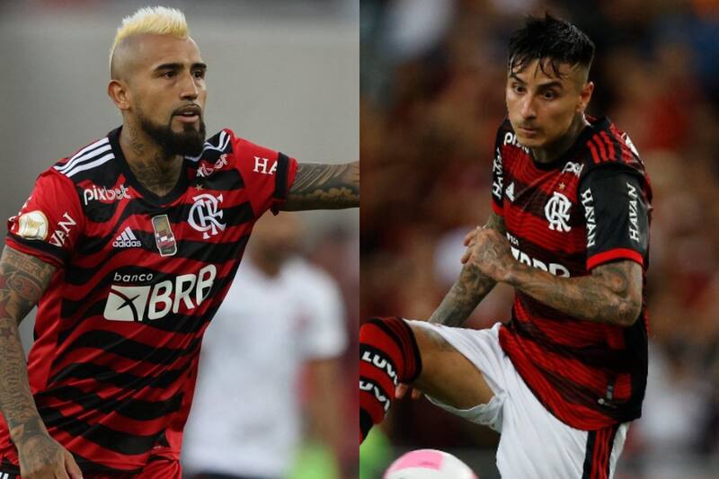 Los seleccionados chilenos luchan por un puesto titular en Flamengo.