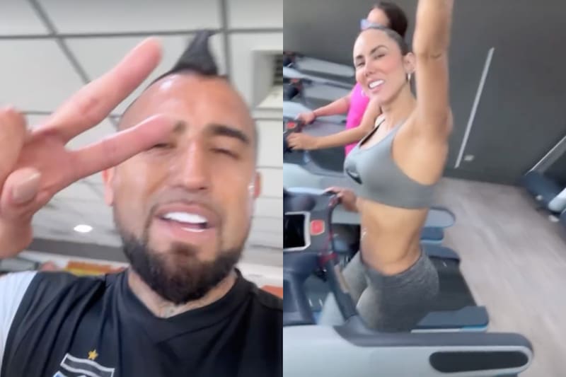 La pareja disfruta de una entretenido entrenamiento.