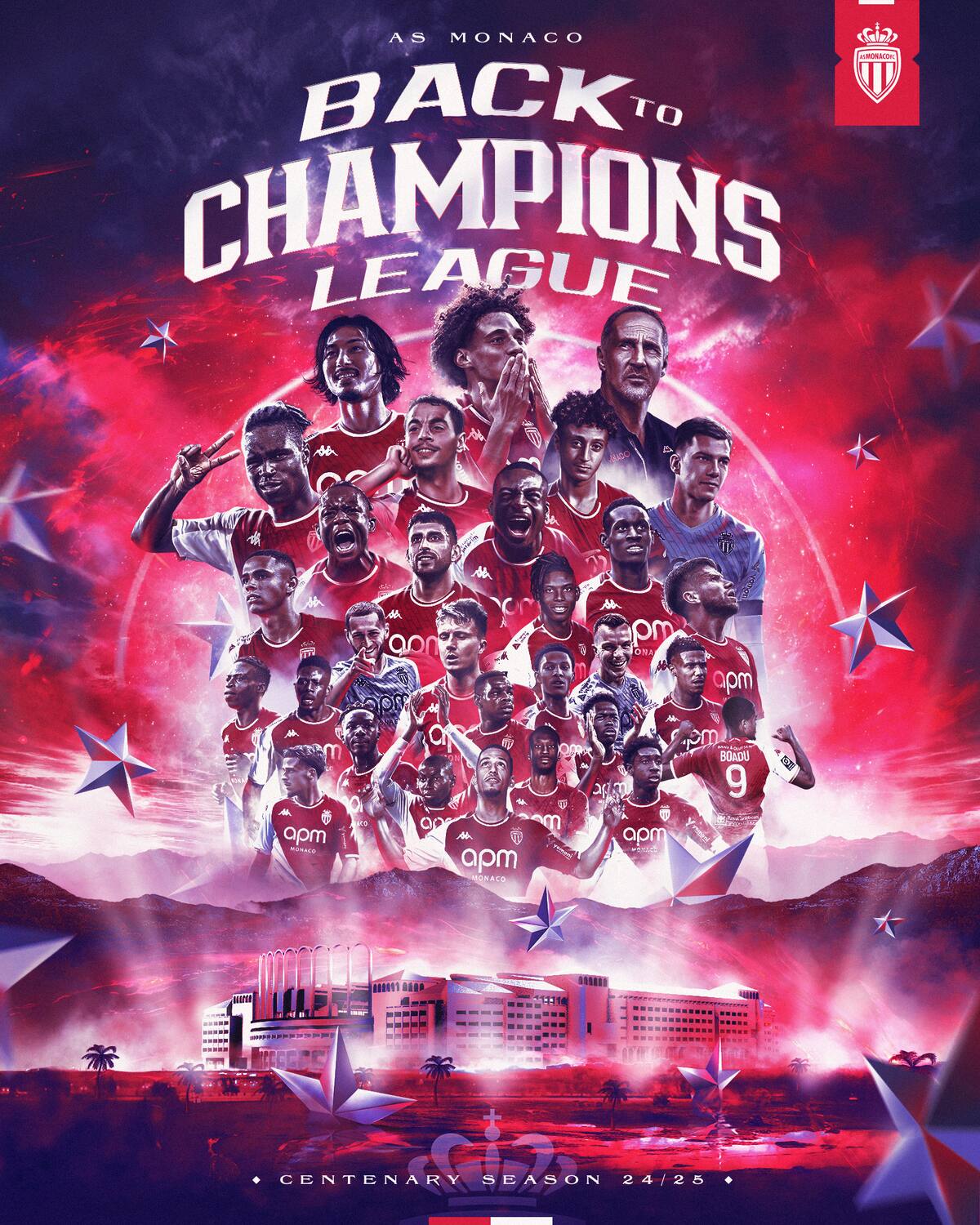 AS Mónaco de Guillermo Maripán celebra su regreso a Champions League.
