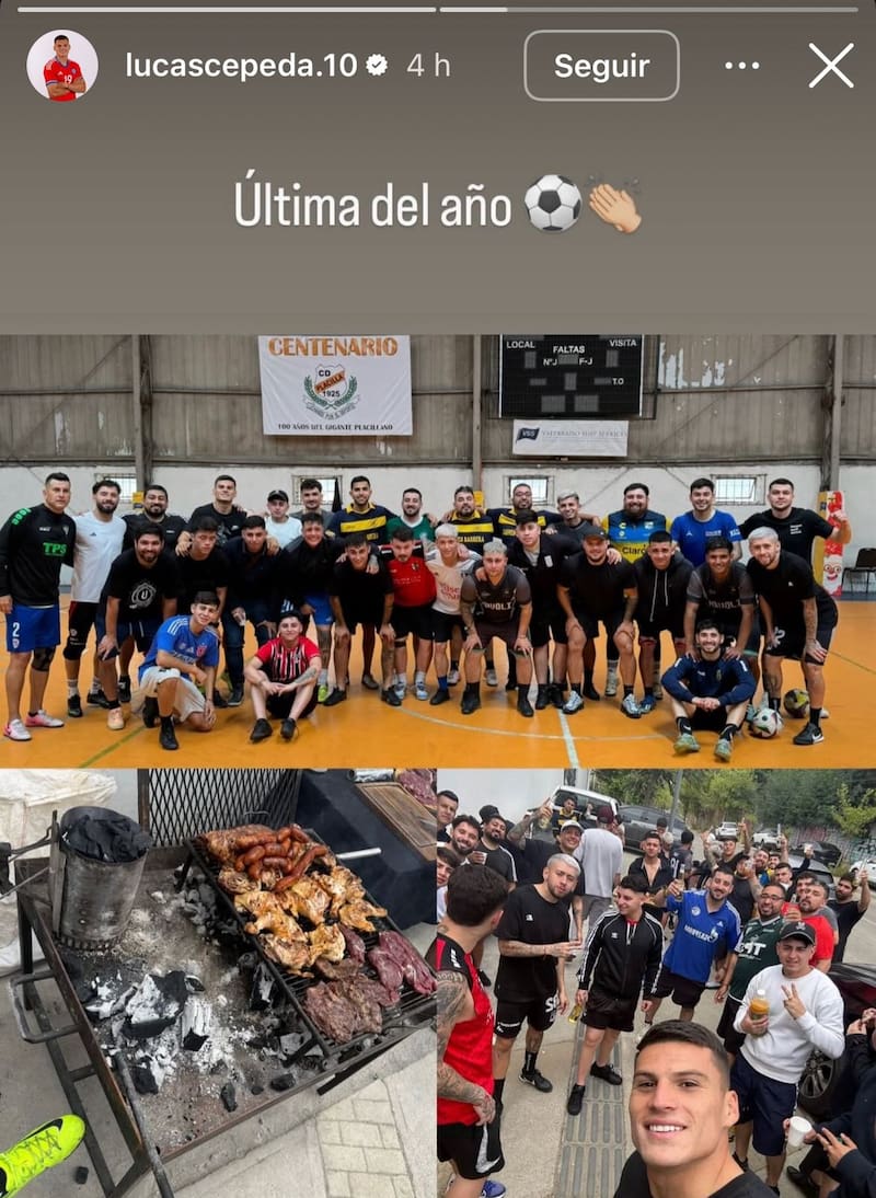 Lucas Cepeda convivió en sus vacaciones con Eugenio Mena y Daniel González, todos con pasado en Santiago Wanderers. Foto: Lucas Cepeda en Instagram.