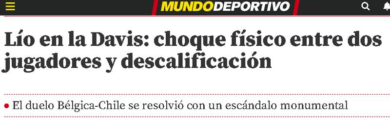 sobre el hecho entre Cristian Garin y Zizou Bergs por Copa Davis.