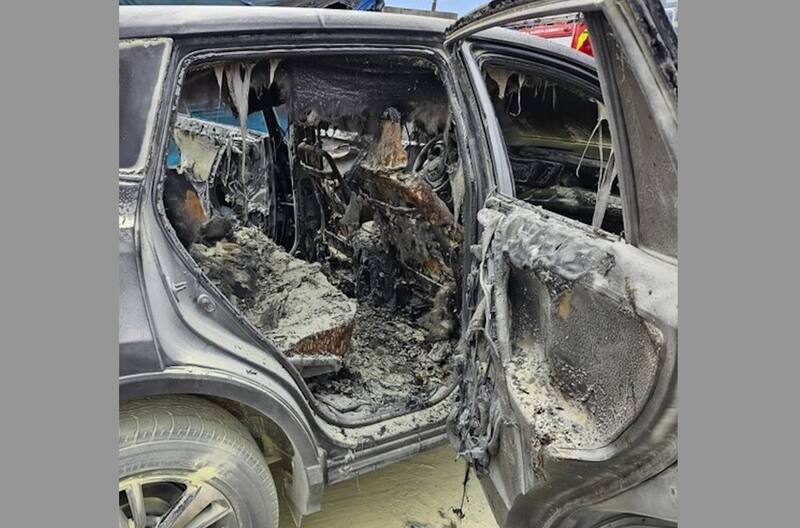 en el que fue quemado un sujeto que posteriormente falleció. Foto: Agencia Aton - Meganoticias.