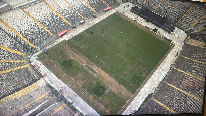 Así quedó la cancha del Monumental (Foto: 24 Horas)