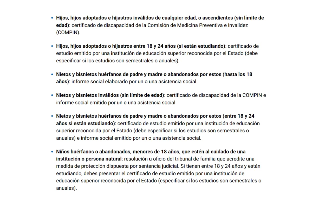 Estos son los documentos a entregar.