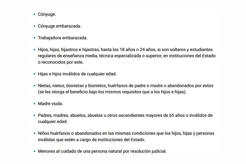 Estas son las cargas por las que se paga el bono.