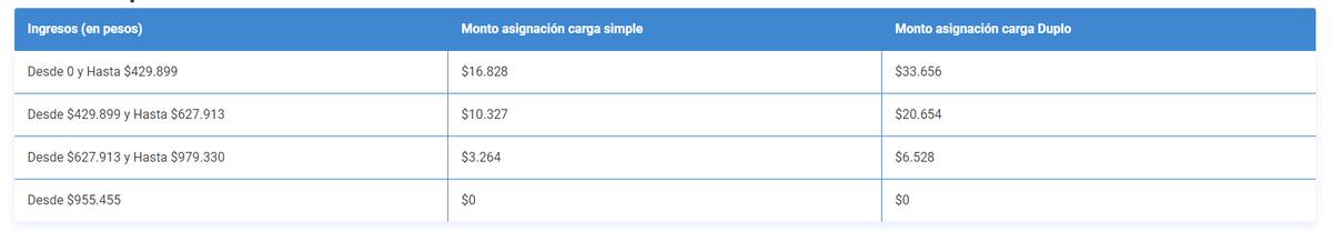 Los montos dependerán de tu sueldo y cantidad de cargas familiares. Créditos: Red de Protección Social