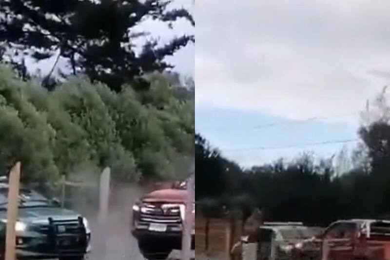 Funcionarios acudieron al lugar por una denuncia de violencia intrafamiliar. Captura video @ChileInfoTuNoti