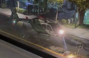 VIDEO | Helicóptero de Carabineros aterrizó de emergencia en plena calle de Providencia