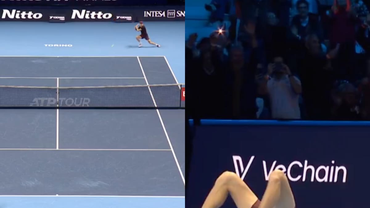 Otro título a la colección: con este punto Jannik Sinner derrotó a Carlos Alcaraz en el ATP Finals