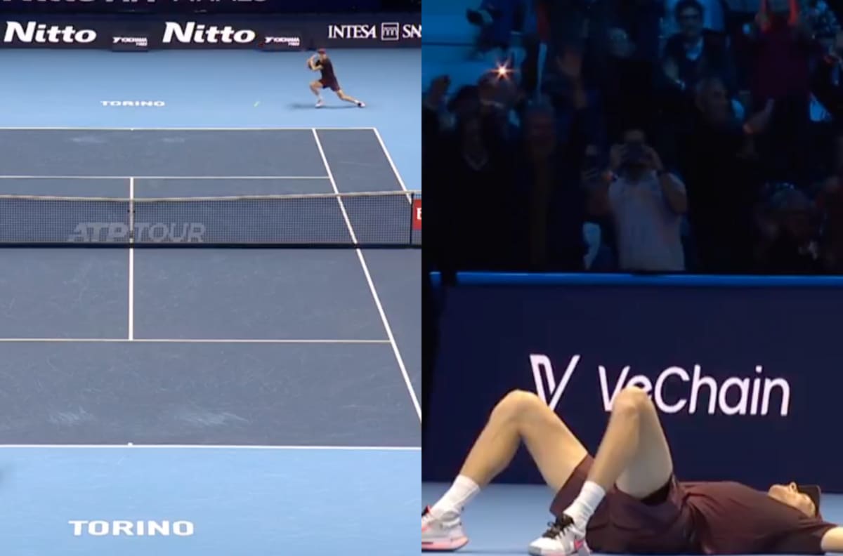 Otro título a la colección: con este punto Jannik Sinner derrotó a Carlos Alcaraz en el ATP Finals