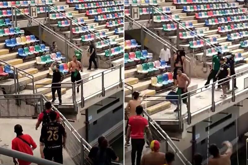 Hinchas de ambos equipos se enfrentaron en La Florida