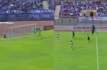 El golazo del año en Primera B: Augusto Barrios sorprendió con tanto de mitad de cancha contra Wanderers