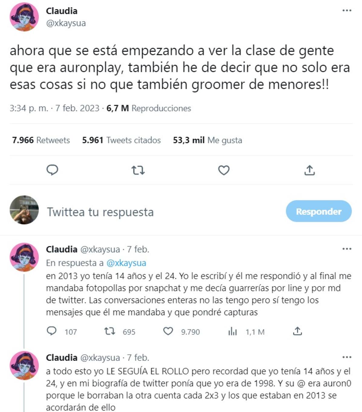 AuronPlay es acusado de cometer grooming en contra de una menor.