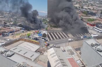 Choque múltiple en túnel de autopista General Velásquez provoca incendio y deja un fallecido
